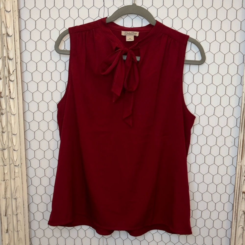 Lucky Brand Tie Neck Sleeveless Blouse